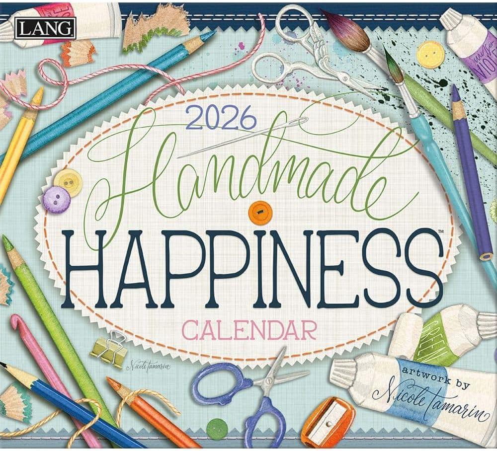 Lang, Handmade Happiness 2026 Wall Calendar by Nicole Tamarin, 13.4'' X 12'', 12-Month Calendar with Stapled Binding