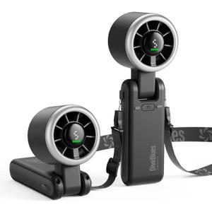 Diveblues Portable Handheld Turbo Fan | 3 IN 1 Hand/Neck/Desk Fan, Up to 12 Working Hours, 5 Gear Wind, Battery Operated, Travel, Working, Outdoor Activities
