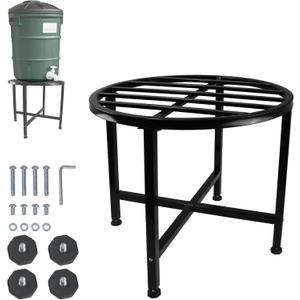 Rain Barrel Stand, Heavy Duty Rain Water Collection Base, Rain Barrel Stand for 45/50/55 Gallon Plastic Outdoor Rain Barrel, Loading 1200lbs for Out Garden, Irrigation, Carbon Steel, Black