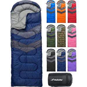 MalloMe Sleeping Bags for Adults Cold Weather & Warm - Backpacking Camping Sleeping Bag for Kids 10-12, Girls, Boys - Lightweight Compact Camping Essentials Gear Accessories Hiking Sleep Must Haves