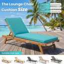Chaise Lounge Cushion Outdoor, 80"x26"x3" Water-Resistant Lake Blue