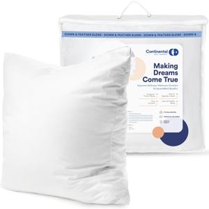 Continental Bedding Microfiber Decorative Throw Pillow Insert, 16x16 , White