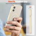 SUPFINE Magnetic for iPhone 16 Case with Screen Protector (Compatible with MagSafe) (Military Grade Drop Protection) Translucent Matte Shockproof with Anti-Fingerprint Phone Cover,Antique White