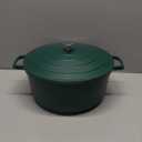 Large Dutch Oven Pot with Lid-7.5QT Cast Aluminum Oven Pot with Two Handles Lightweight for Bread Baking Braising and Roasting(Green)