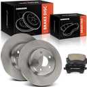 A-Premium 11.80 inch (299.9mm) Rear Solid Disc Brake Rotors + Ceramic Pads Kit Compatible with Select Audi Models - A4 2009-2016, A4 Allroad, A4 Quattro, Q5, A5, A5 Quattro, Allroad, 6-PC Set
