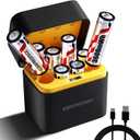 Rechargeable AA Batteries with Fast Charger,8 Pack 1.5V 3600mWh High Capacity aa Lithium Batteries, Constant Output Double a Batteries,2500+ Cycle Life, 2.5H Fast Charging