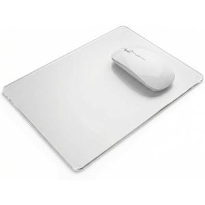 Glass Mouse Pad, 13.7x10.2 Inch Large Gaming Mousepad with Non-Slip Base, Special Glass Surface for Optimal Control, Clear Mouse Mat for Desk Computer Laptop Gamer Office Work