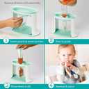 Infantino Reusable Squeeze Pouches for Homemade Baby Food, 3.5 oz, Pack of 25 - BPA, PVC, and Phthalate-Free, Freezer-Safe, with Clear Window and Labeling Space