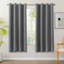 BONZER 100% Blackout Curtains 4 Panels - Full Light Blocking Window Drapes, Single Layer Privacy Proetction Room Darkening Curtain with Black Backing for Bedroom/Living Room, 54 x 72 Inch, Grey