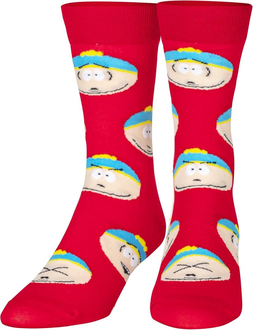 Crazy Socks Cartman Faces Fun Print Novelty Crew Socks for Men