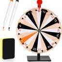 12 Inch Spinning Prize Wheel, 24 Slots Tabletop Prize Wheel Spinner with Stand Roulette Wheel with Dry Erase & Markers for Carnivals, Trade Shows, Holiday Activities, Spin Game (Multicolor)