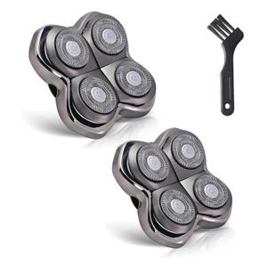 2 Pack Pro 4 Shaver Replacement Heads for Pitbull Shaver Gold PRO, Silver PRO, Platinum PRO, Floating 4 Heads for a Fast, Close and Smooth Shave
