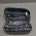 BOYATU Travel Makeup Bags for Women: Large Capacity Cosmetic Bag Set of 3 - Vegan Leather Make up Bags with Compartments - Wide Open Waterproof Toiletry Organizer Bag with Handle (B-01-Royal blue)