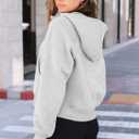AUTOMET Womens Hoodies Fleece Fall Fashion Outfits Workout Sweatshirts Y2k Winter Zip Up Jackets Oversized Tops Clothes 2026 (Gray, L)