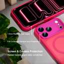 Misea Magnetic for iPhone 17 Pro Case Compatible with MagSafe [Military Grade Drop Protection] Full Camera Lens Protector Translucent Matte Phone Case for Women Girls 6.3 inch, Hot Pink
