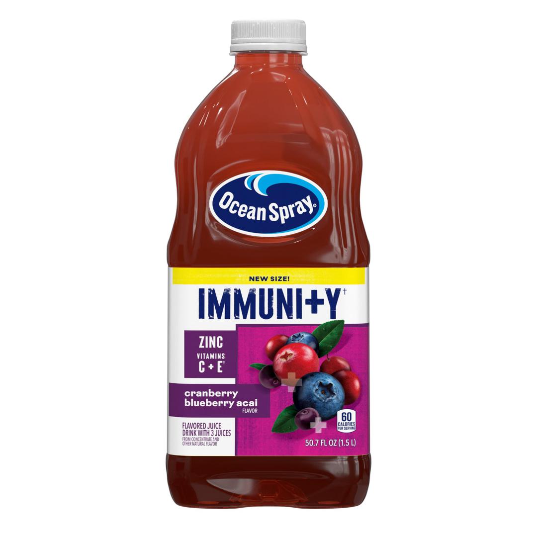 Ocean Spray® Immunity Cranberry Blueberry Acai Juice Drink, 50.7 Fl Oz Bottle (Pack of 1) (Best By: 04/13/2025)