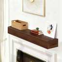 Fireplace Mantel, Handcrafted Wall-Mounted floating mantel shelf, Wood Mantles for Over Fireplace, Wood Fireplace Mantle for Living Rooms, Bedrooms, TV, Books (Red Walnut, 48"L x 8"D x 6"H)