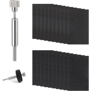 Pinewood Car Kit  Wheel Turning Mandrel Tool with 20 Sandpaper Sheets (120 & 220 Grit)  Derby Accessories for Wheel Polishing and Shaping