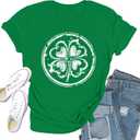 St Patricks Day Shirt Women Saint Patricks Day Shirts Irish Shamrock Tee Top (Large, Green1)