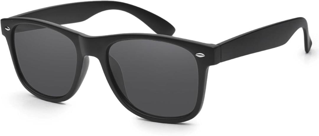 Jcerki Polarizing Nearsighted Sunglasses Tinted Gray Men Women Myopia Distance Glasses **These Are Not Reading Glasses** (Black, -5.5)