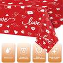 3 Pack Valentine Tablecloth 5484 Inch Rectangle, Red Pink Heart Fabric Table Cloth Disposable Rectangle Table Cover for Wedding Valentines Tables Decorations