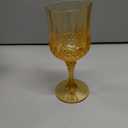 XUWAIDSGN 16 Pcs 7oz Plastic Vintage Wine Glasses Drinking Glasses Unbreakable Wedding Glassware Crystal Water Goblets Reusable Drinkware Vintage Champagne Flutes (16, Amber)
