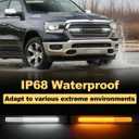 OKLSG LED Grille Light Bars for 2019-2024 Dodge Ram 1500 Laramie Raptor Bumper Marker Lights with Sequential DRL and Turn Signals (Style with Stars)