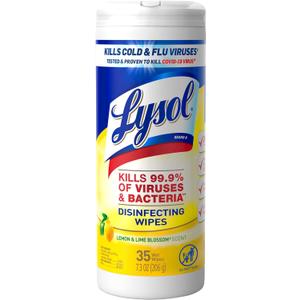 Lysol Disinfectant Wipes, For Disinfecting, Deodorizing, and Cleaning, Lemon & Lime Blossom, 35ct