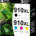 910XL Ink Cartridges High Yield Combo Pack Replacement for HP 910 XL Fit for OfficeJet Pro 8020 8025 8028 8030 8035 8010 8015 8018 8022 Printers with V21.3.1 Chip (Cyan Magenta Yellow Black, 4-Pack)