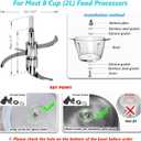 Stainless Steel Food Processor Blade, Plastic-Free & Self-Adjustable Height, 8 Cup/2L Chopping Blade Compatible with Ganiza, SPZTJK, BUMET, Syvio, Homeasy ect. Bi-Level Blades, Safer Baby Food Making