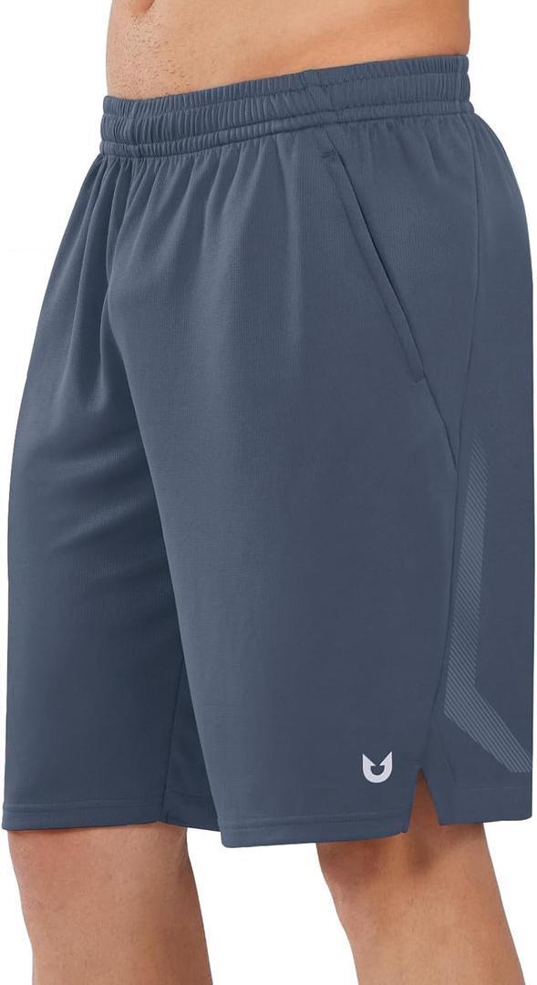 NORTHYARD Men's 10" Athletic Basketball Shorts with Zipper Pockets Quick Dry Lightweight Running Workout Gym Tennis Shorts (XXXL)