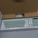 Wireless Keyboard and Mouse Combo, Full-Sized Wireless Keyboard and Adjustable DPI Mouse, 2.4GHz USB Receiver, Silent Keyboard and Mouse for PC, Windows, MAC, Desktop, Laptop (Avocado Green)