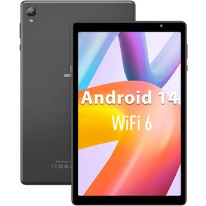 Tablet Android 10 inch, 32GB Storage, Quad-Core, HD IPS Screen, Dual Camera, WiFi, Bluetooth, Tablets with 6000mAh Battery, Type-C (Grey)
