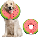 MIDOG Inflatable Dog Cone Collar Alternative After Surgery - Soft Protective Recovery Dog Cone for Dogs & Cats, Elizabethan Collar for Dogs to Stop Licking - Watermelon,L+ (L+(Neck:11"-14"))