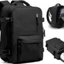 WONHOX Large Travel Backpack Carry on Flight Approved Laptop Work Business Backpack for Women Men Mochila de Viaje (A1-black)