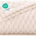 Luciphia Soft 300GSM Fleece Pet Blanket for Small Medium Large Dogs Washable 3D Textured Flannel Cat Puppy Decorative Furniture Protector Throw Durable White, L(41''x31'')