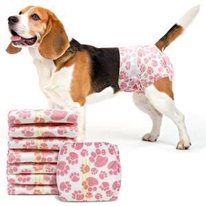 Dono Dog Diapers Female, Disposable Doggie Diapers, Super Absorbent Puppy Diapers with Adjustable Tail Hole, Wetness Indicator for Cats Doggy in Heat Period, Medium, 16 Count