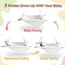 Baby Swing Indoor and Outdoor, Canvas Hammock Swing for Baby to Toddler with a Comfortable Seat, Macaroon Wooden Toy, Adjustable 5-Point Harness,Gift for Baby Boys Girls, 3 Modes, White