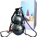 316 Stainless Steel Gourd Water Bottle - 17oz Insulated Metal Bottle with Adjustable Strap & Wooden Charm, Leak-Proof for Travel/Sports/Cycling (Iridescent Black, 24H Cold/20H Hot)