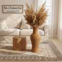 Rattan Wicker Woven Flower Vase, 17" Tall Handmade Wicker Vase for Dried Flowers & Pampas Grass, Rustic Farmhouse Floor & Tabletop Urn for Living Room Entryway Boho Decor (Light Brown)