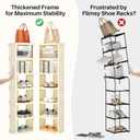 Kitstorack Vertical Shoe Rack: 5 Tiers Stackable Shoe Rack for Closet DIY Free Standing Shoe Organizer Small Shoe Shelf for Small Spaces and Narrow Spaces Plastic, White