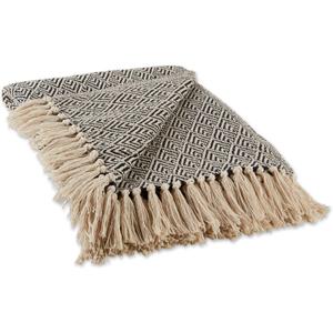 DII Diamond Throw Collection Cotton Woven, 50x60, Black