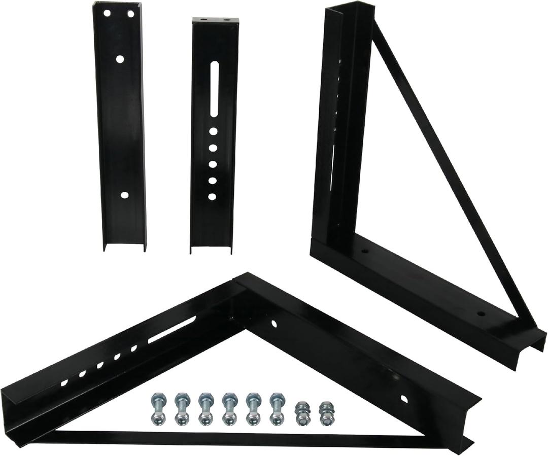 18x18 Bolted Structural Steel Mounting Brackets for underbody Truck Tool Box, Set of 3- Black