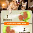 4-in-1 Cat Steam Brush, 2025 Upgraded Pet Steam Brush for Indoor Cats Dogs Spray Hair Removal Comb, 2 Spray Self-Cleaning Dog Brushes for Shedding,Massage,Cleaning Grooming (Green)
