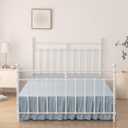 Bed Skirt Queen Size Ruffled Bed Skirt with Split Corners, 16 Inch Drop Dust Ruffle Bed Skirts with Platform, Gathered Style, 100% Microfiber, Grayish Blue