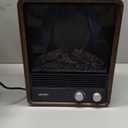 Shinic Electric Fireplace Heaters for Indoor Use,1500W Space Heater with Crackling Sound & 3D Realistic Flame, Safety Protection, Mini Portable Fireplace Heater for Home Christmas Decoration, Walnut