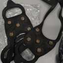 WBCBEC 2 Pairs Non Slip Gripper Spike Ice Traction Cleats Walk Traction Cleat Durable Ice Snow Grips for Shoes, Boot with 8 Steel Studs Crampons