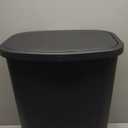 Glad Premium 20 Gallon Trash Can - Plastic Kitchen Waste Bin with Odor Protection of Lid, Stainless Steel Step On Foot Pedal and Garbage Bag Rings, Black