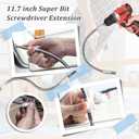 Flexible Drill Bit Extension, 11.7 inch Super Bit Screwdriver Extension, 1/4 Hex Shank Bendable Drill Bit Extension for Tight Spaces, Home Repairs (2 Pack)