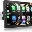 10.1 Inch Single Din Car Stereo, Rotatable Touch Screen, Wireless CarPlay & Android Auto, Android 13 Car Radio with Bluetooth GPS Backup Camera